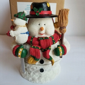 Avon Jolly Snowman Dip Set 2 Piece with Stainless Steel Spreader Knife